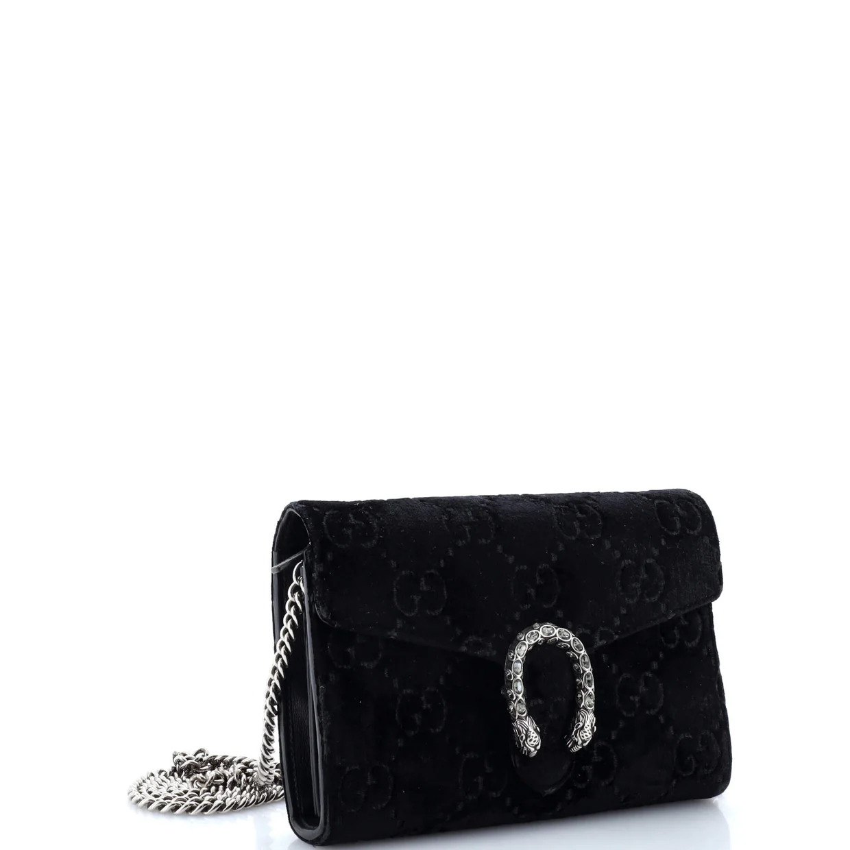 Dionysus Chain Wallet GG Velvet Small - Deep Luxury