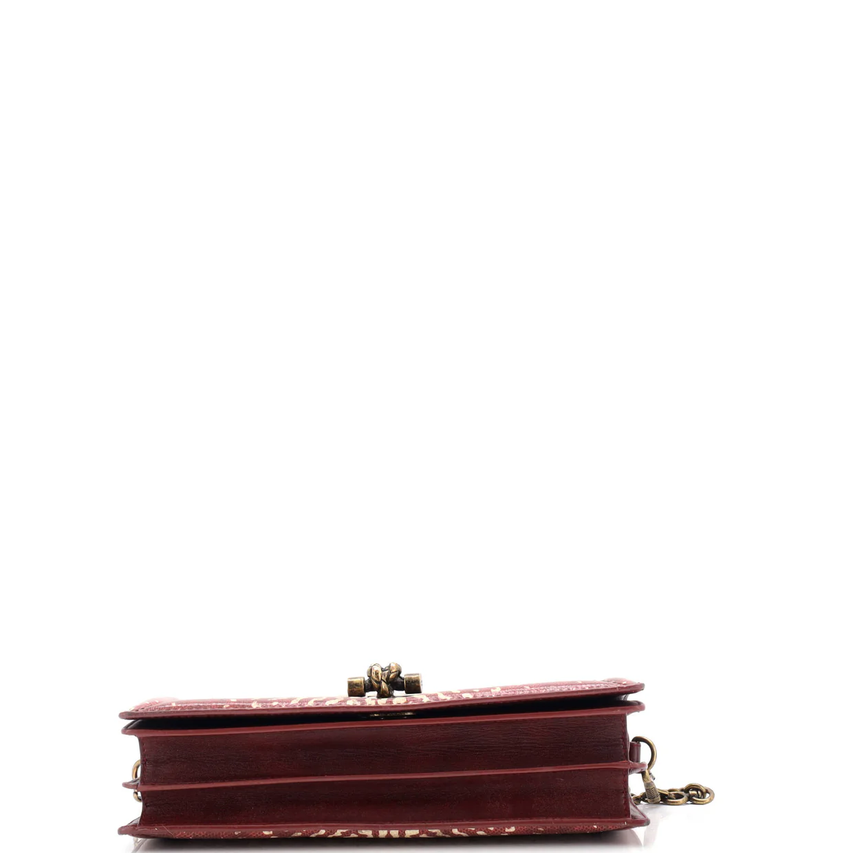Olimpia Knot Chain Clutch Intrecciato Knit with Snakeskin Trim - Deep Luxury