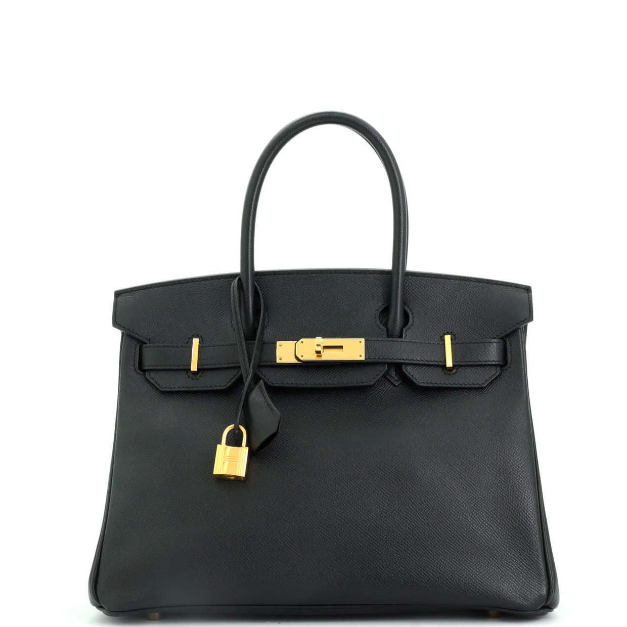 Birkin Handbag Noir Epsom with Gold Hardware 30 - Deep Luxury