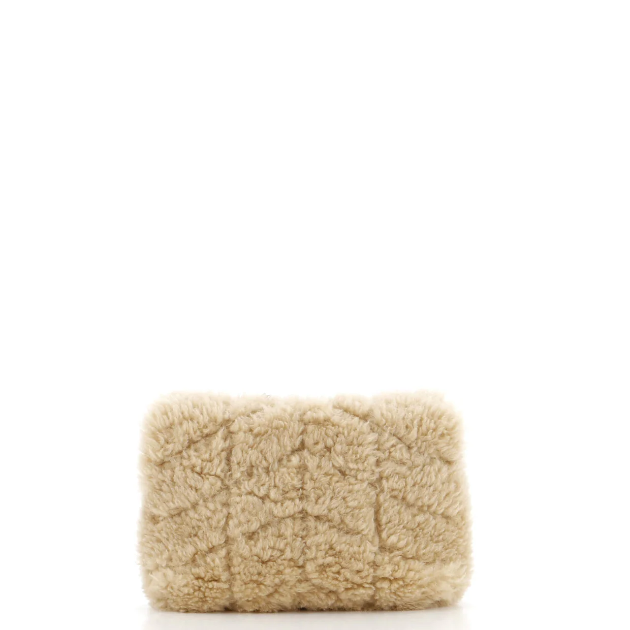LouLou Puffer Clutch Matelasse Chevron Shearling Small - Deep Luxury