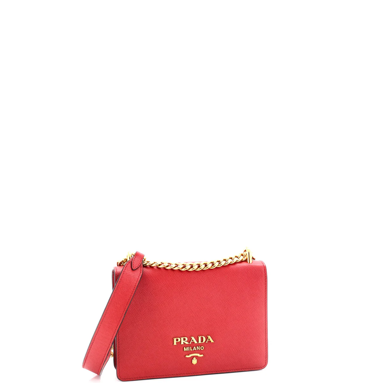 Chain Flap Bag Saffiano Leather Small - Deep Luxury