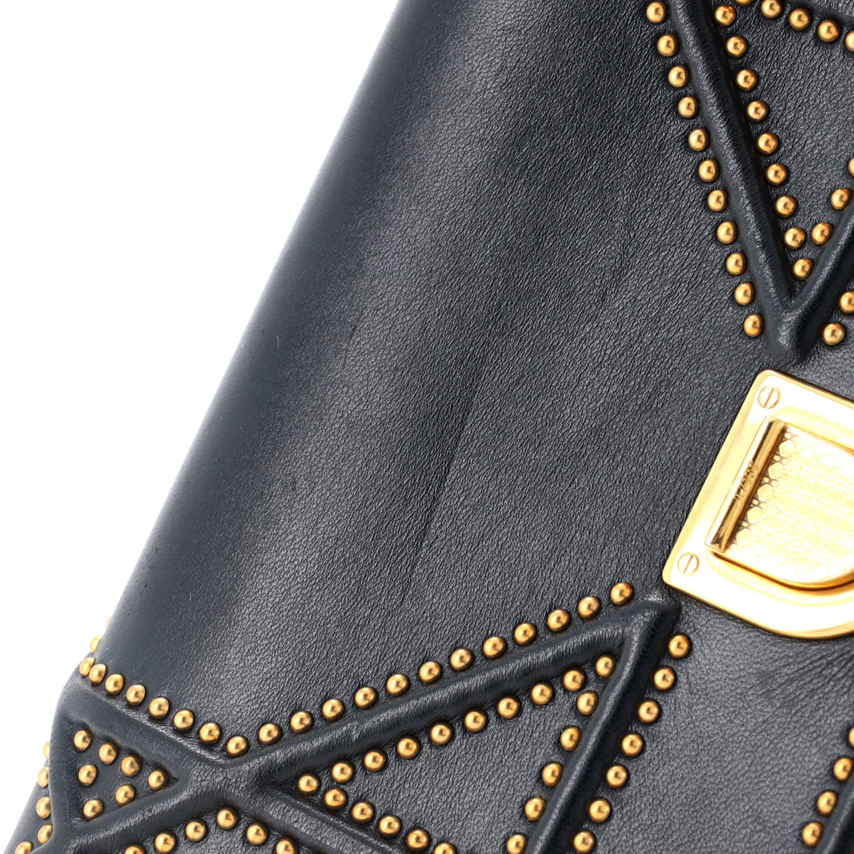 Diorama Wallet on Chain Studded Leather - Deep Luxury