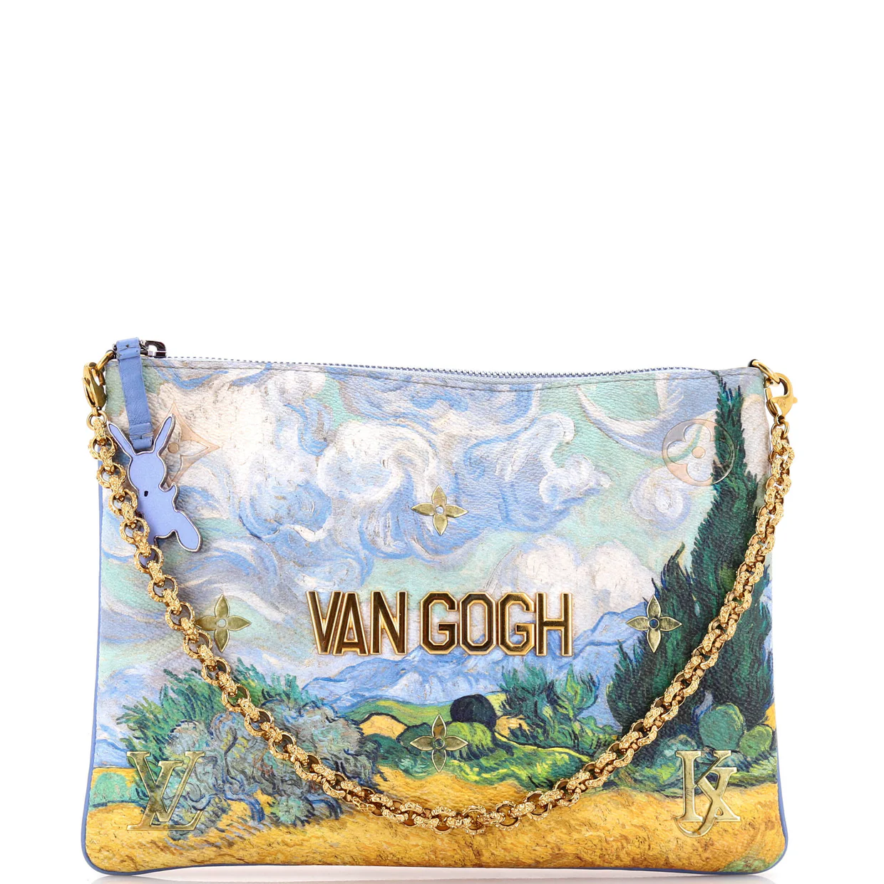Pochette Clutch Limited Edition Jeff Koons Van Gogh Print Canvas - Deep Luxury