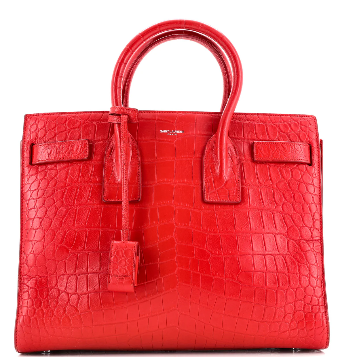 Sac de Jour Bag Crocodile Embossed Leather Small - Deep Luxury