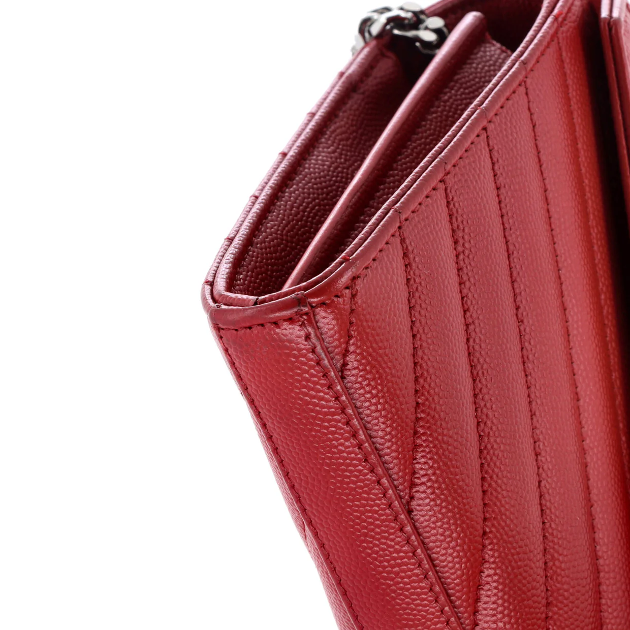 Classic Monogram Wallet on Chain Matelasse Chevron Leather Medium - Deep Luxury
