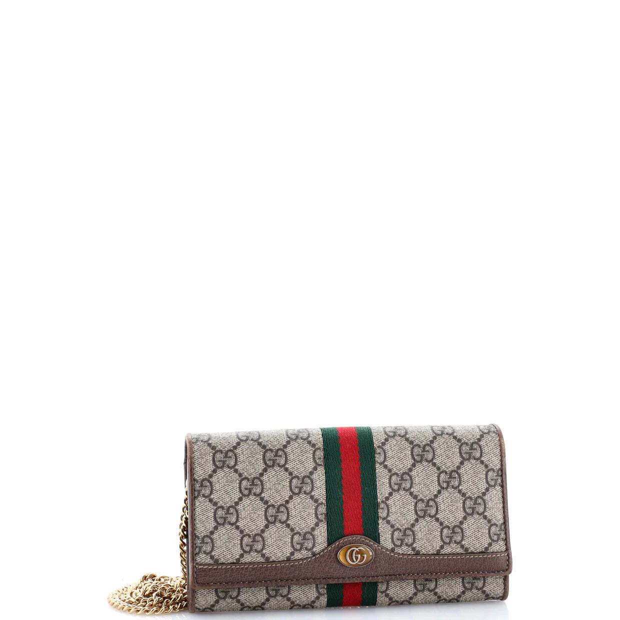 Ophidia Chain Wallet GG Coated Canvas - Deep Luxury