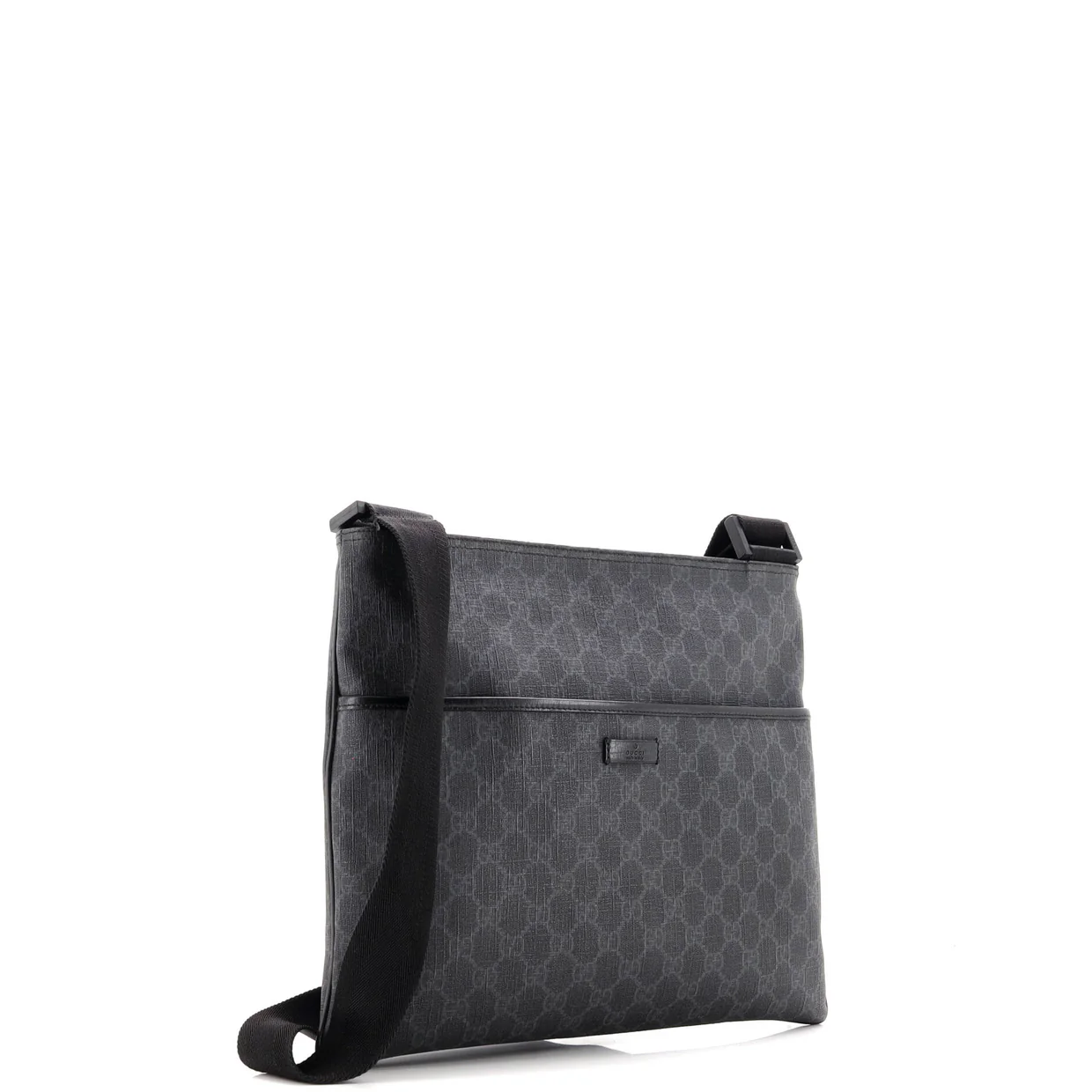 Flat Messenger Bag GG Coated Canvas Large - Deep Luxury