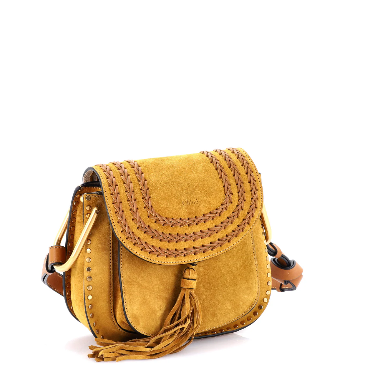 Hudson Handbag Whipstitch Suede Small - Deep Luxury