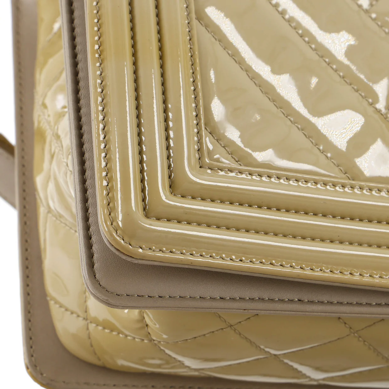 Boy Flap Bag Chevron Patent New Medium - Deep Luxury