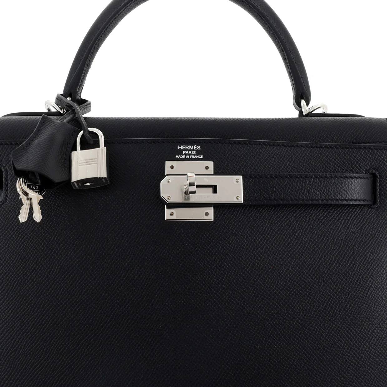Kelly Handbag Noir Epsom with Palladium Hardware 28 - Deep Luxury