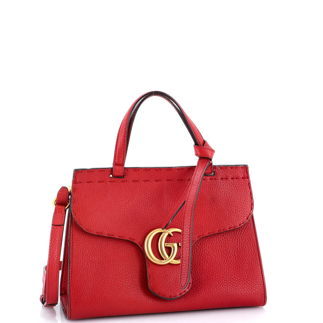 GG Marmont Top Handle Bag Leather Mini - Deep Luxury