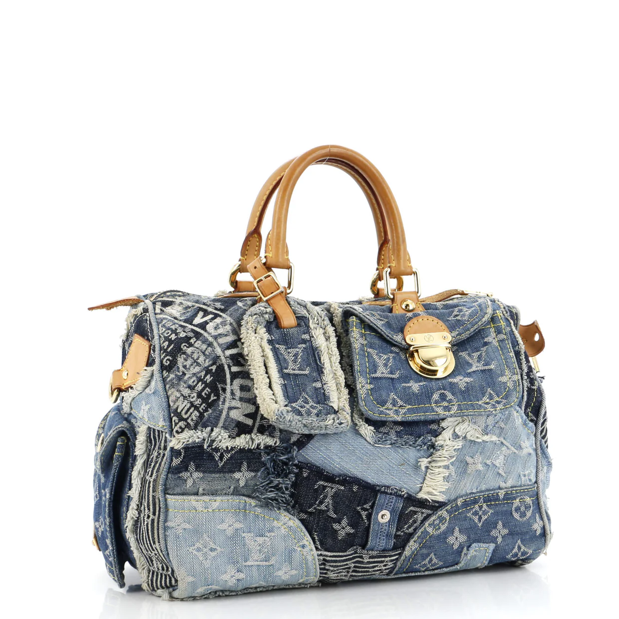 Patchwork Speedy Bag Denim 30 - Deep Luxury