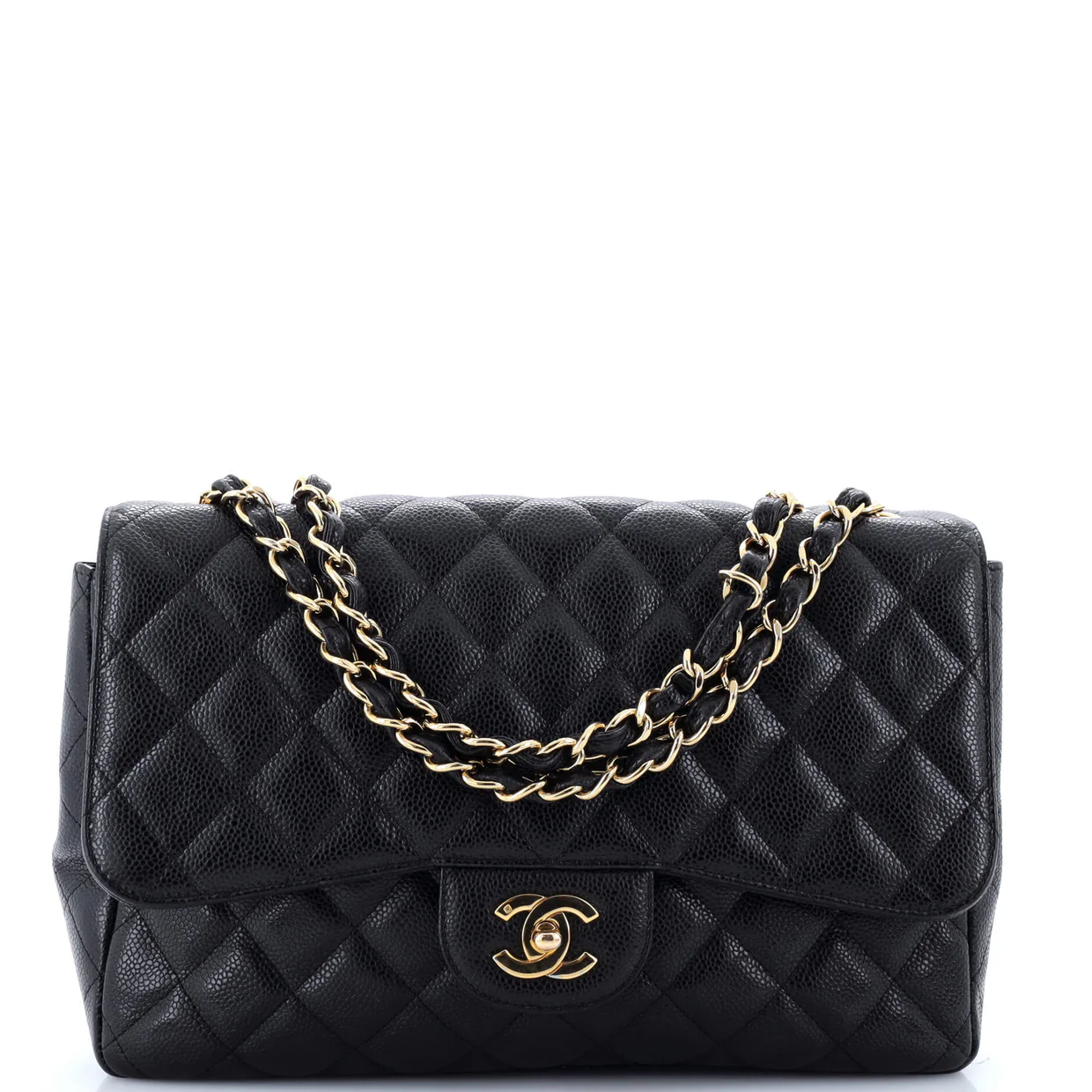 Classic Single Flap Bag Quilted Caviar Jumbo - Deep Luxury