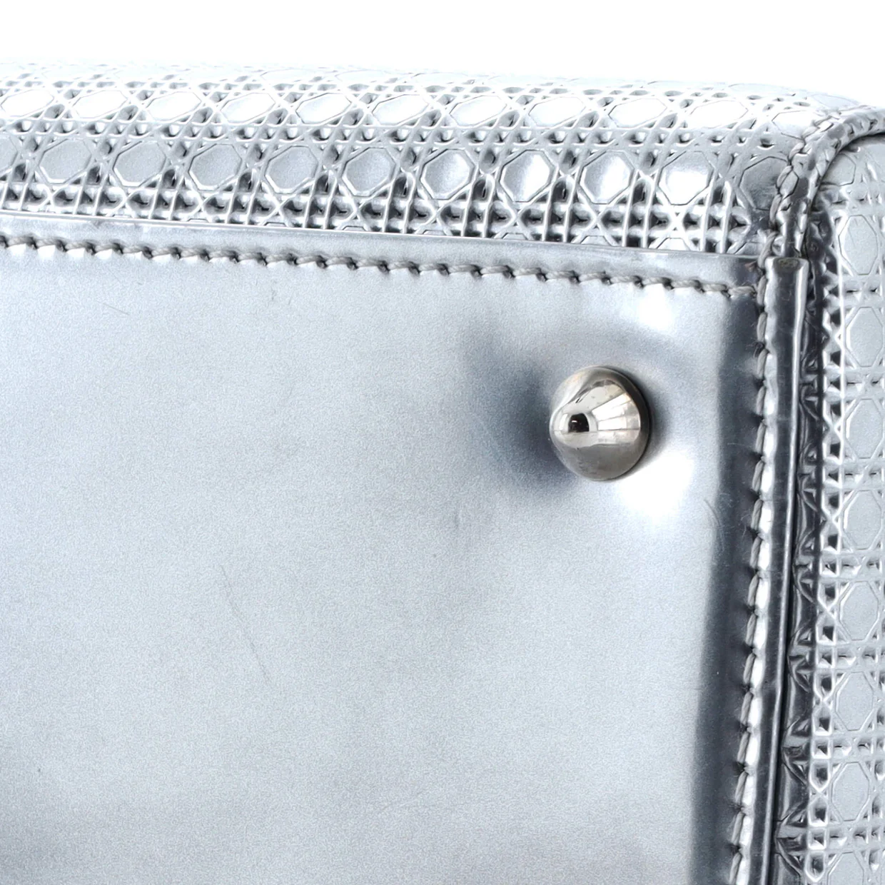 Lady Dior Bag Micro Cannage Metallic Calfskin Medium - Deep Luxury