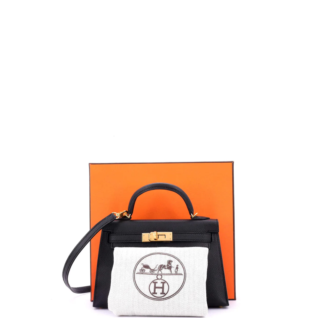 Kelly Mini II Bag Noir Epsom with Gold Hardware 20 - Deep Luxury