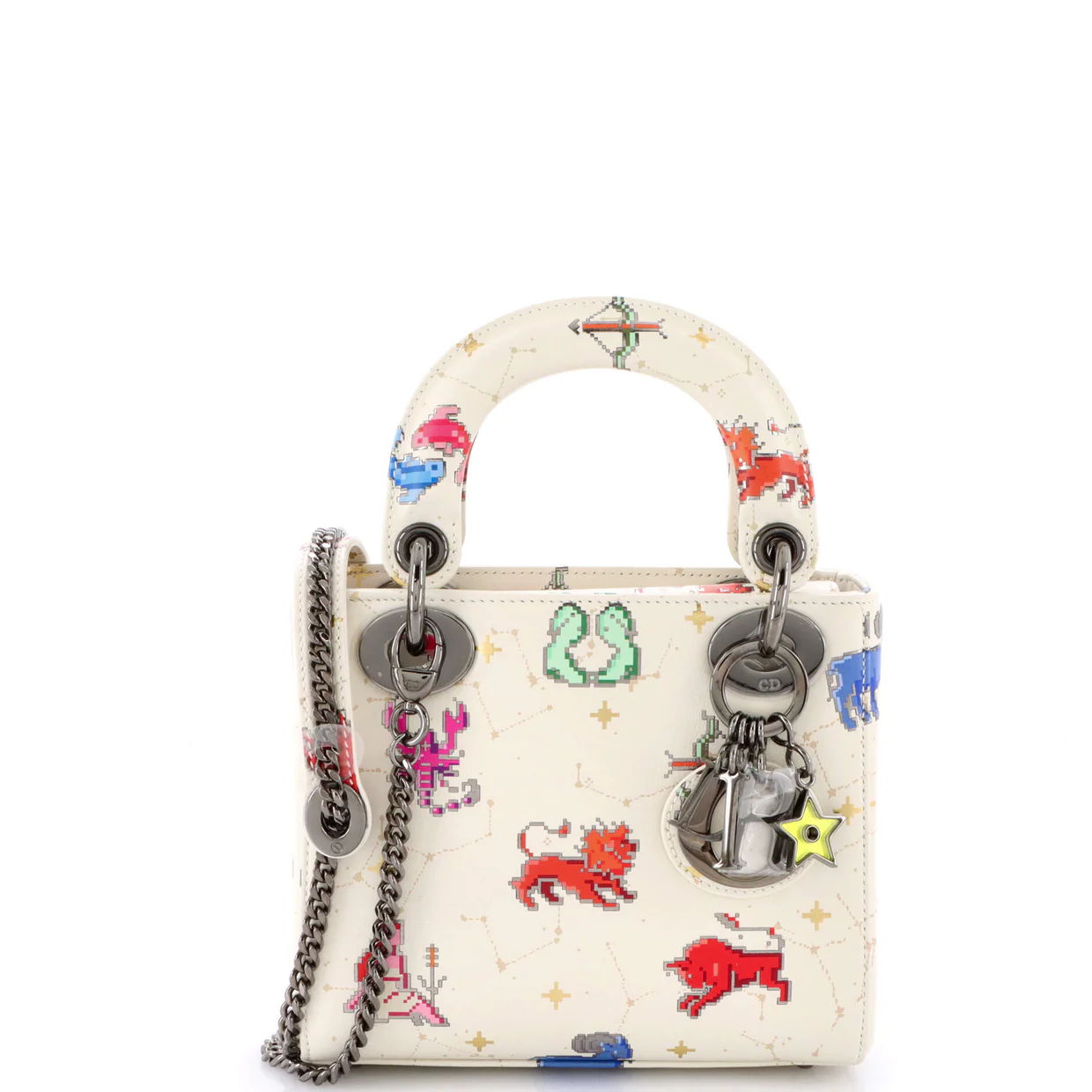 Lady Dior Bag Limited Edition Pixel Zodiac Printed Calfskin Mini - Deep Luxury