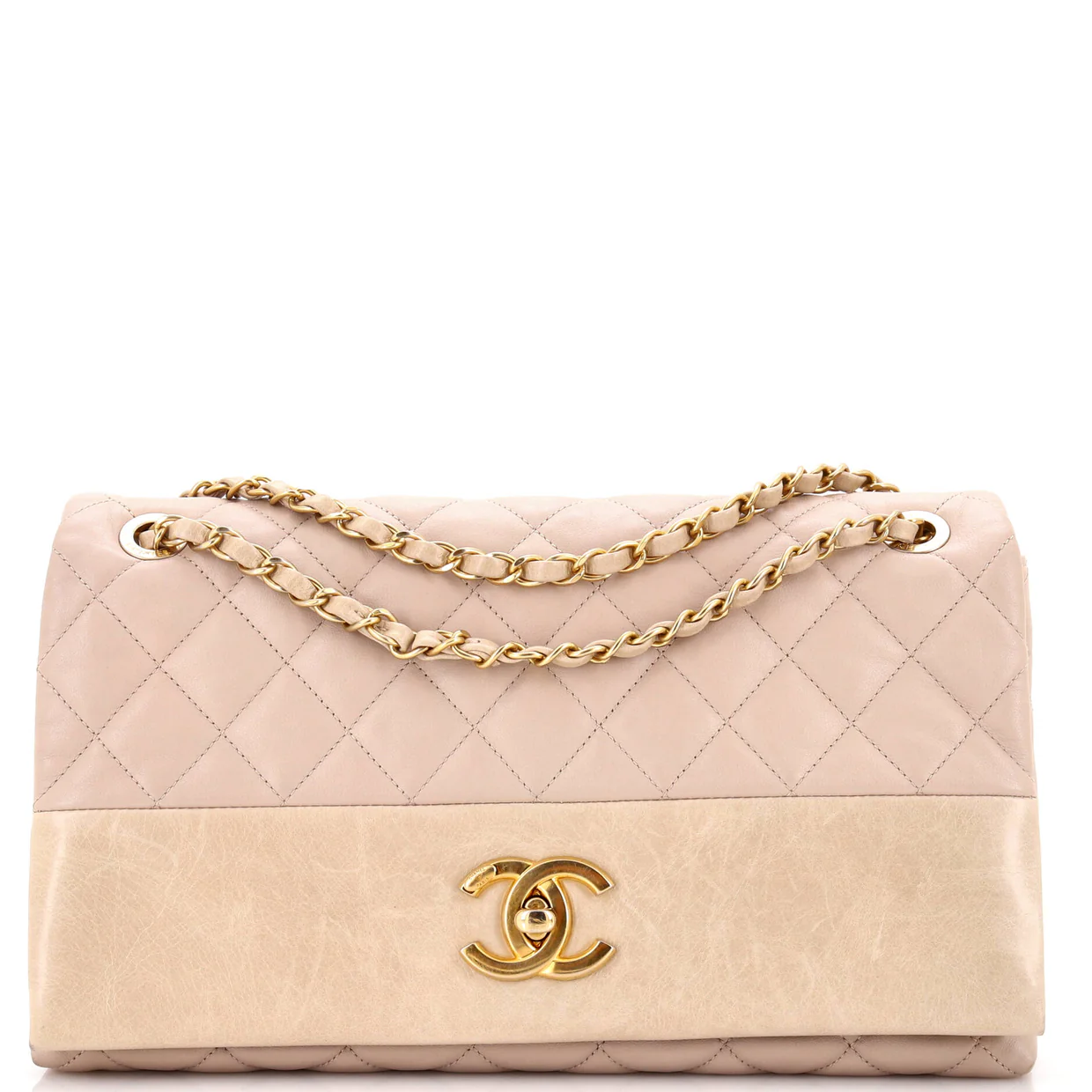 Soft Elegance Flap Bag Quilted Distressed Calfskin Jumbo - Deep Luxury