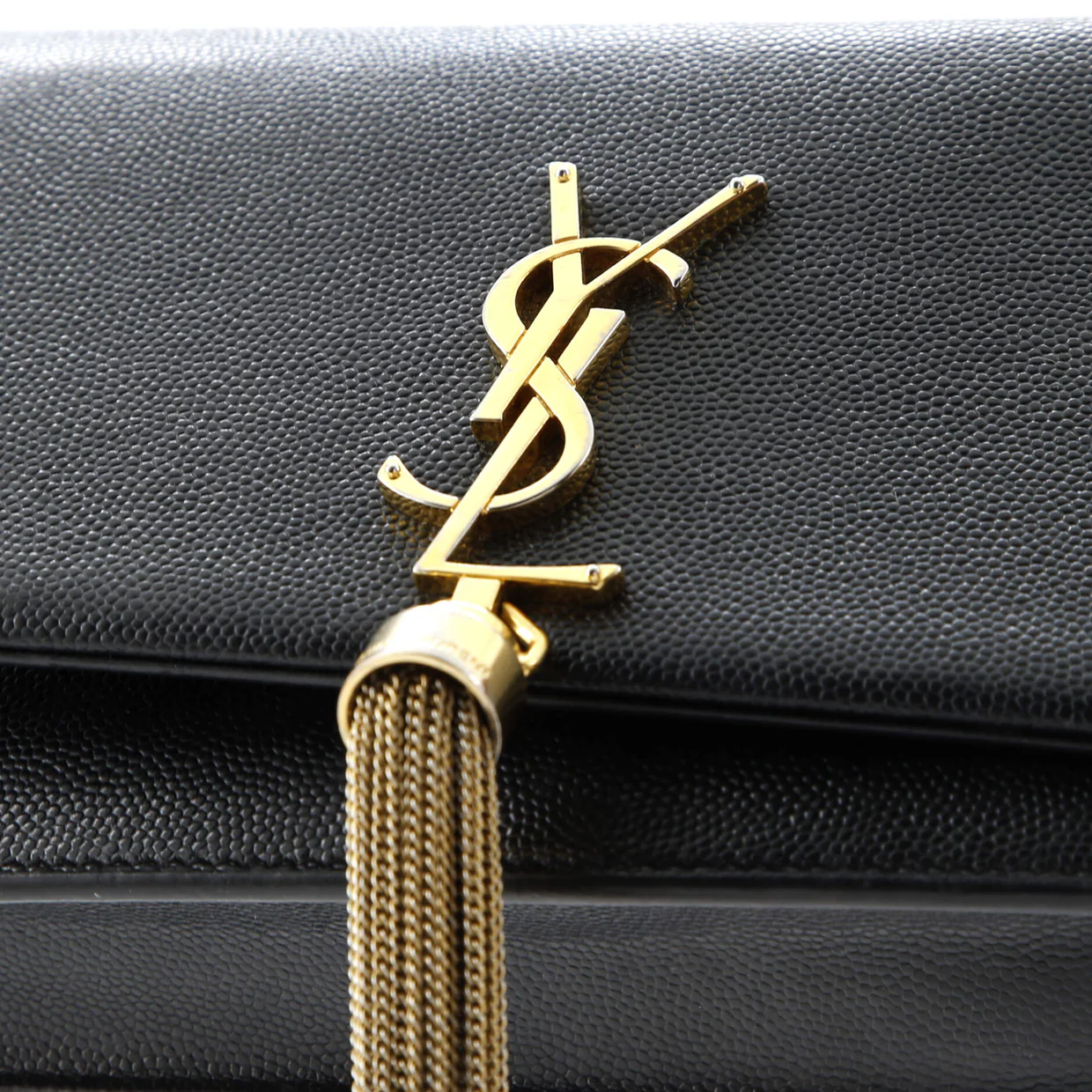 Classic Monogram Tassel Crossbody Bag Grainy Leather Small - Deep Luxury