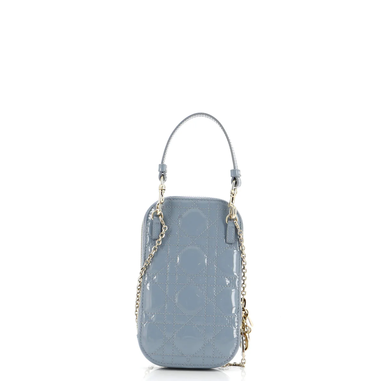 Lady Dior Phone Holder on Chain Cannage Quilt Patent - Deep Luxury