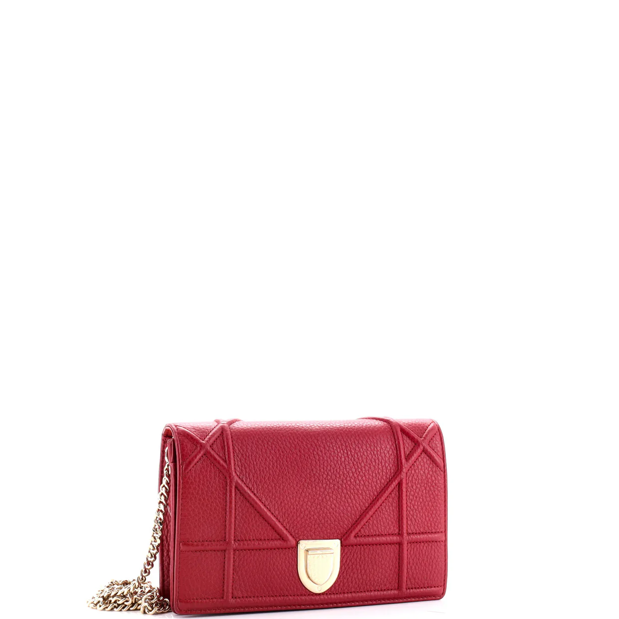 Diorama Wallet on Chain Leather - Deep Luxury