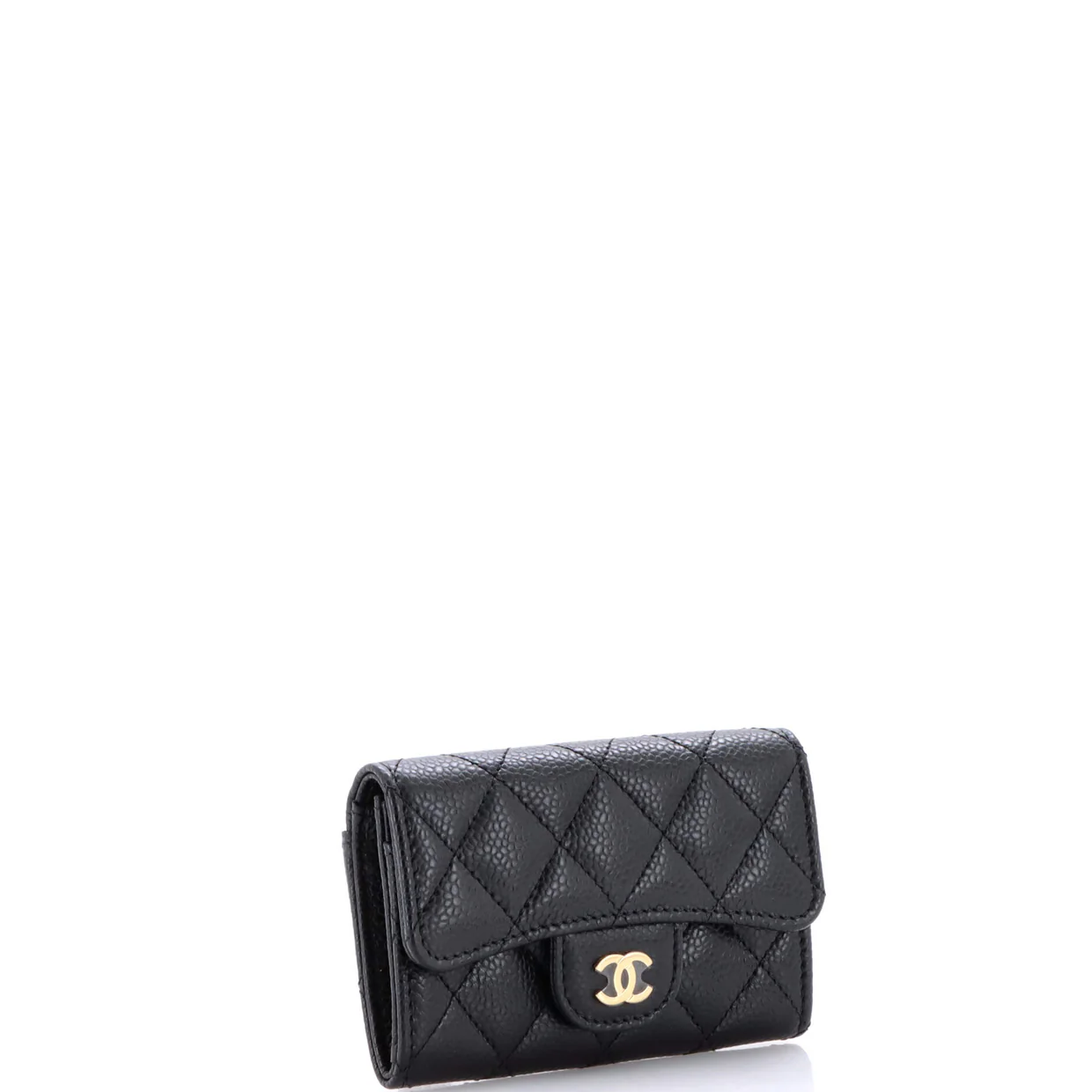 Classic Flap Card Case Quilted Caviar - Deep Luxury