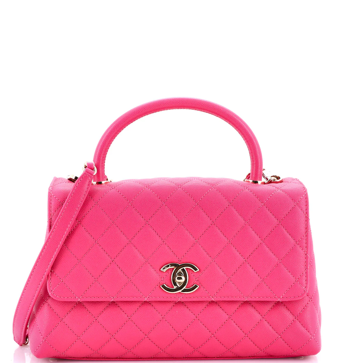 Coco Top Handle Bag Quilted Caviar Small - Deep Luxury