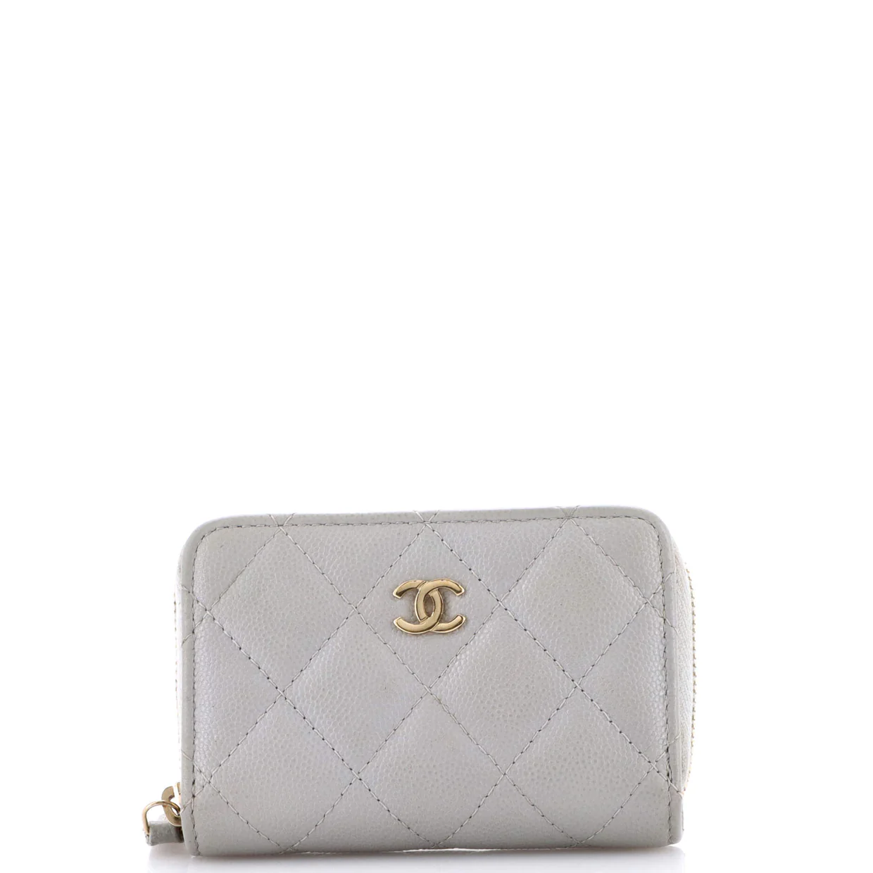 CC Zip Coin Purse Quilted Caviar Small - Deep Luxury