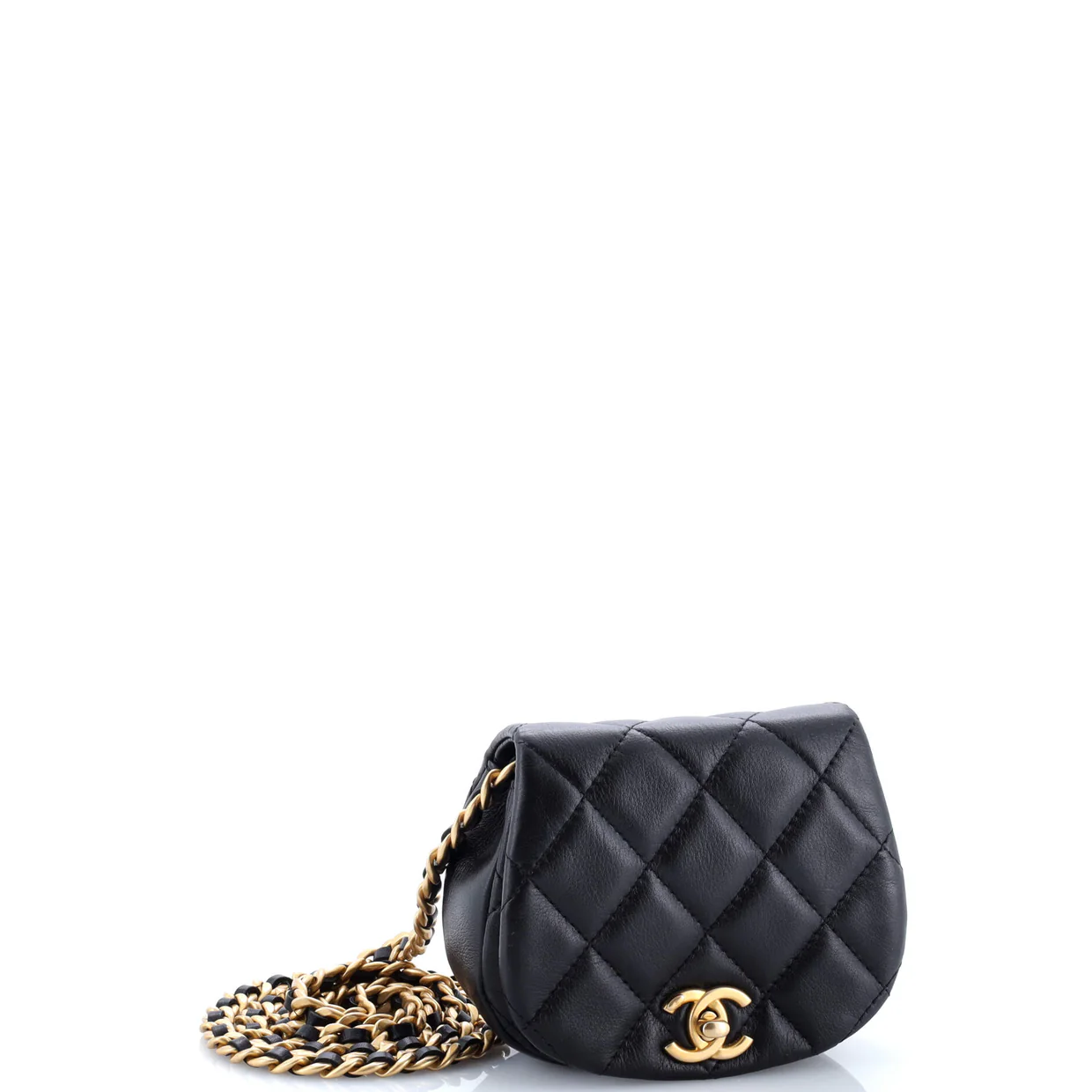 Coco Mail Clutch with Chain Quilted Calfskin Mini - Deep Luxury