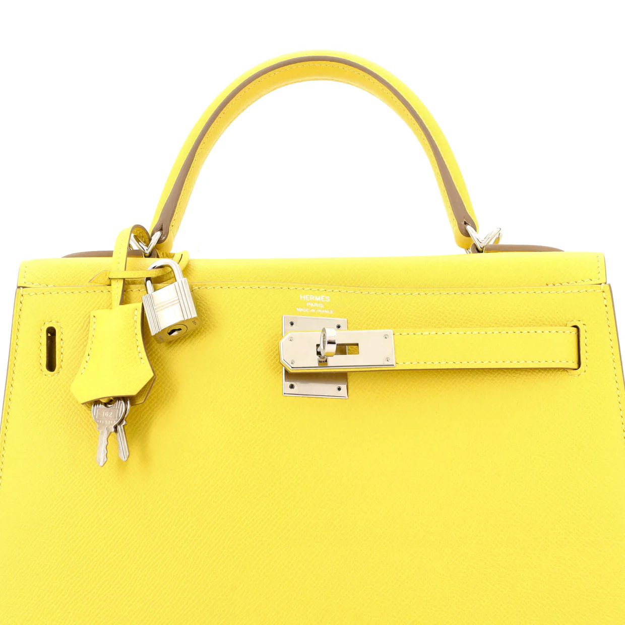 Kelly Handbag Lime Epsom with Palladium Hardware 28 - Deep Luxury