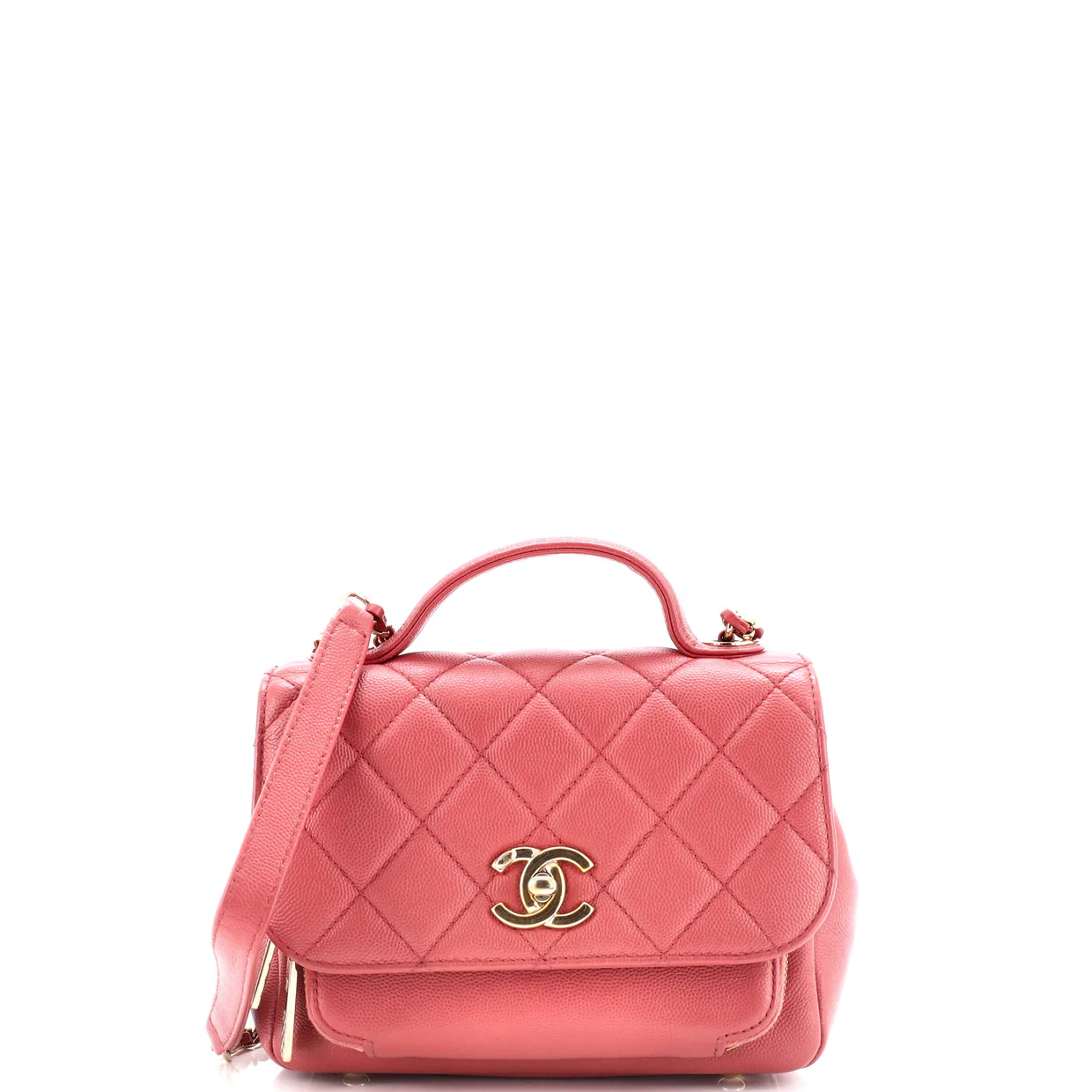 Business Affinity Flap Bag Quilted Caviar Small - Deep Luxury