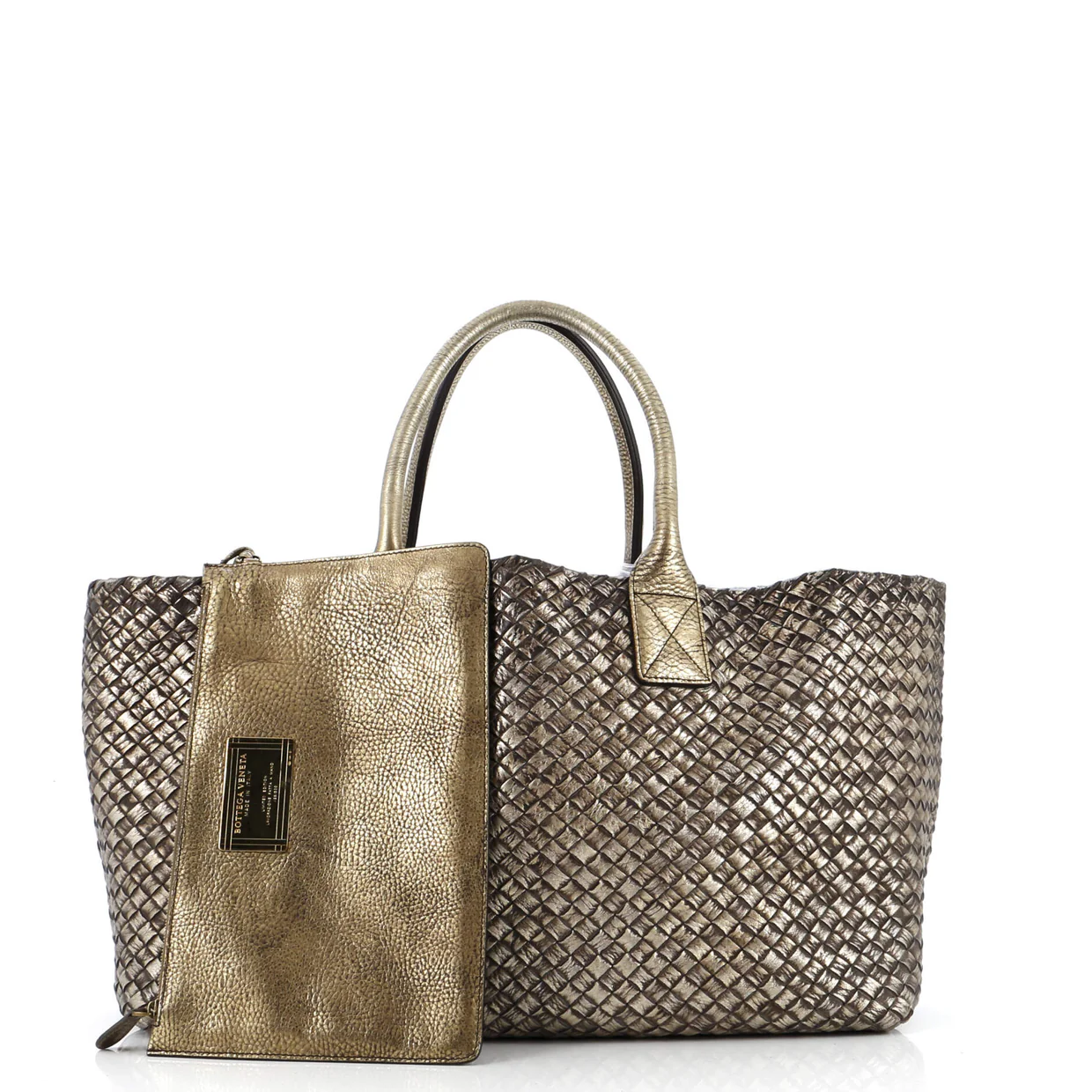 Cabat Tote Intrecciato Metallic Nappa Medium - Deep Luxury