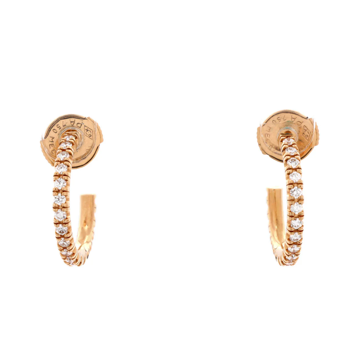 Etincelle de Cartier Hoops Earrings 18K Rose Gold and Diamonds Small - Deep Luxury