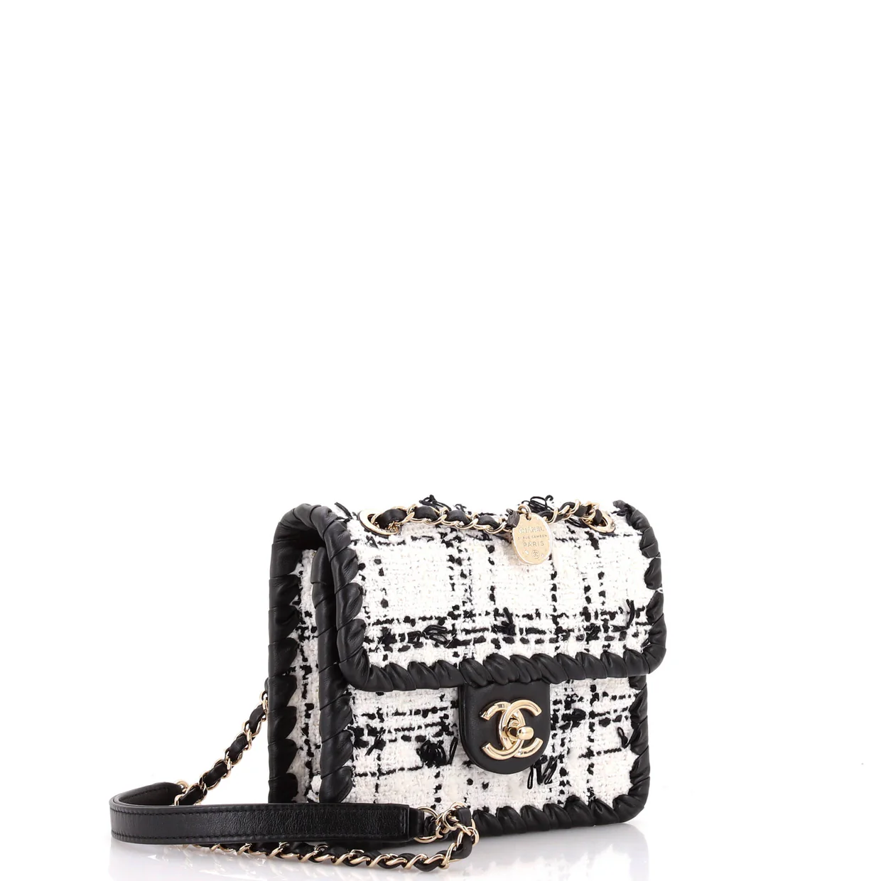 My Own Frame Flap Bag Quilted Tweed with Braided Calfskin Mini - Deep Luxury