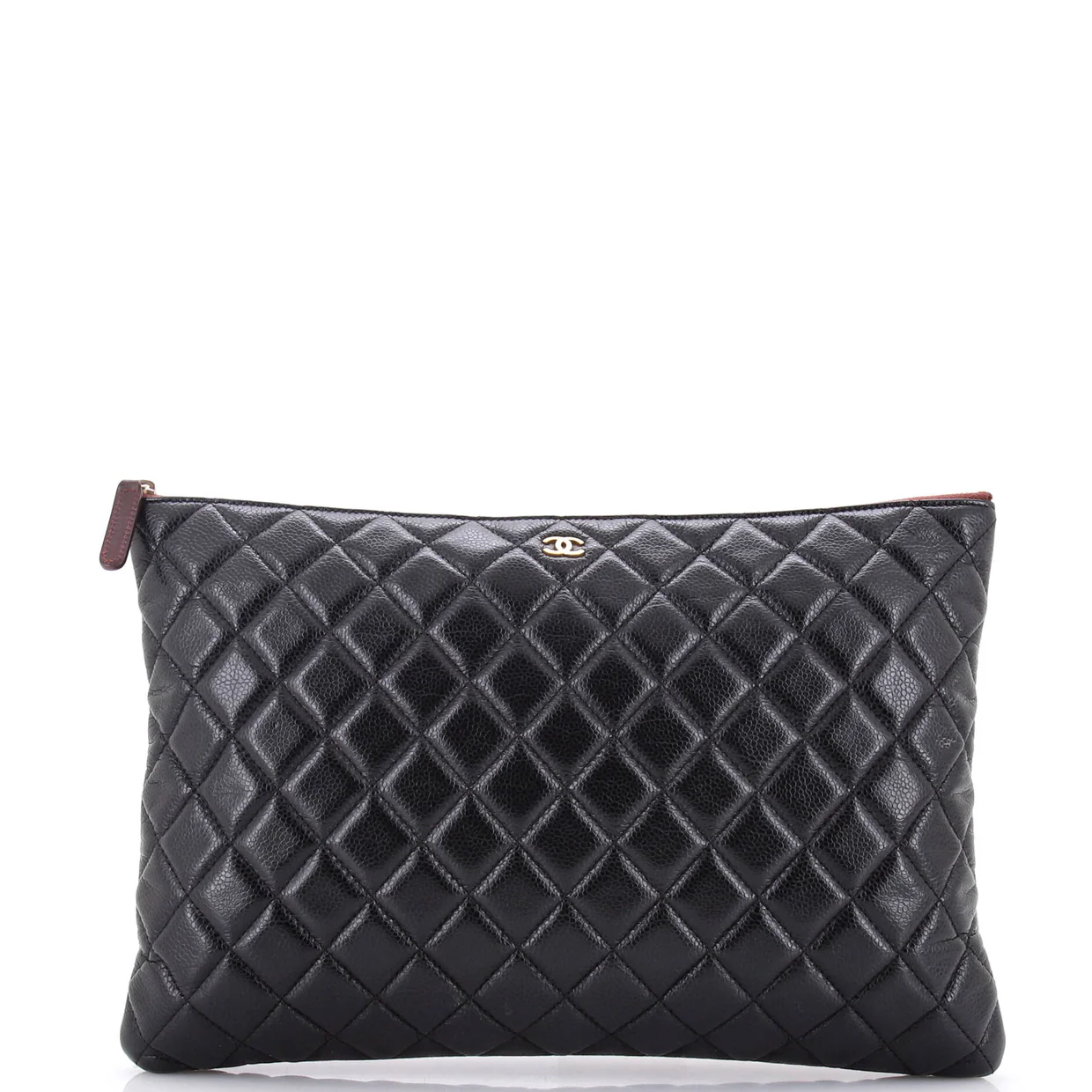 O Case Clutch Quilted Caviar Large - Deep Luxury