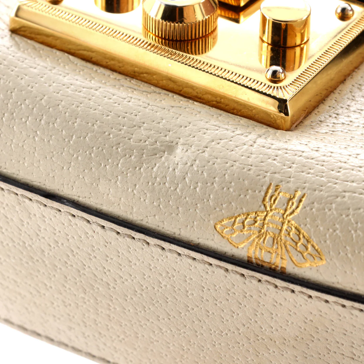 Padlock Shoulder Bag Printed Leather Small - Deep Luxury