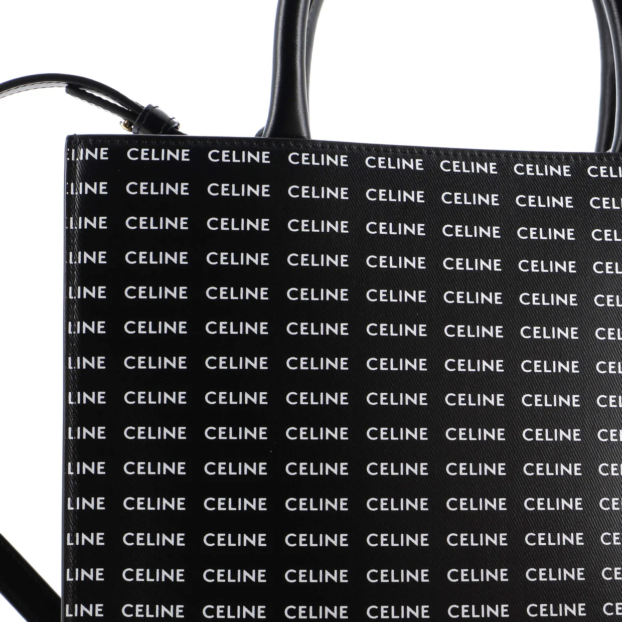 Vertical Cabas Tote All Over Logo Print Leather Small - Deep Luxury