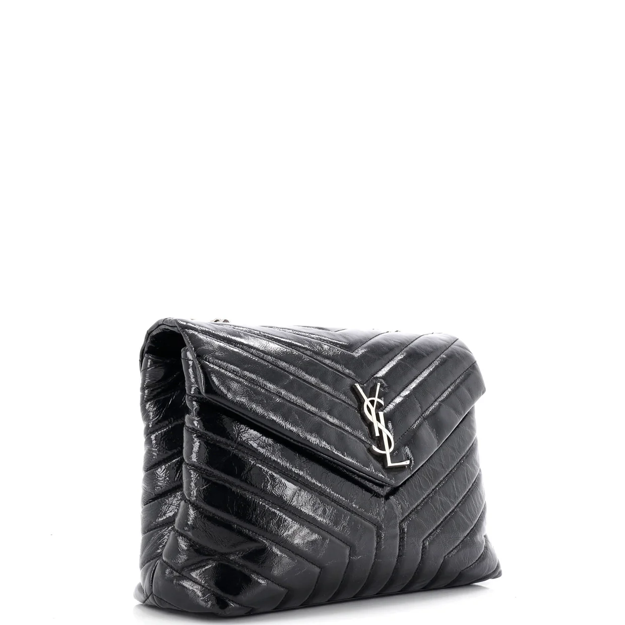 Loulou Shoulder Bag Matelasse Chevron Leather Medium - Deep Luxury