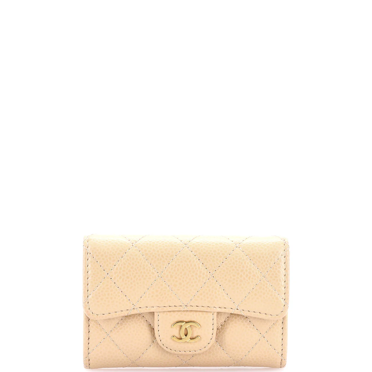 Classic Flap Card Case Quilted Caviar - Deep Luxury