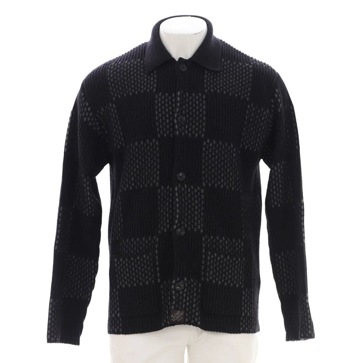 Men's Nigo Cardigan Giant Damier Wool - Deep Luxury