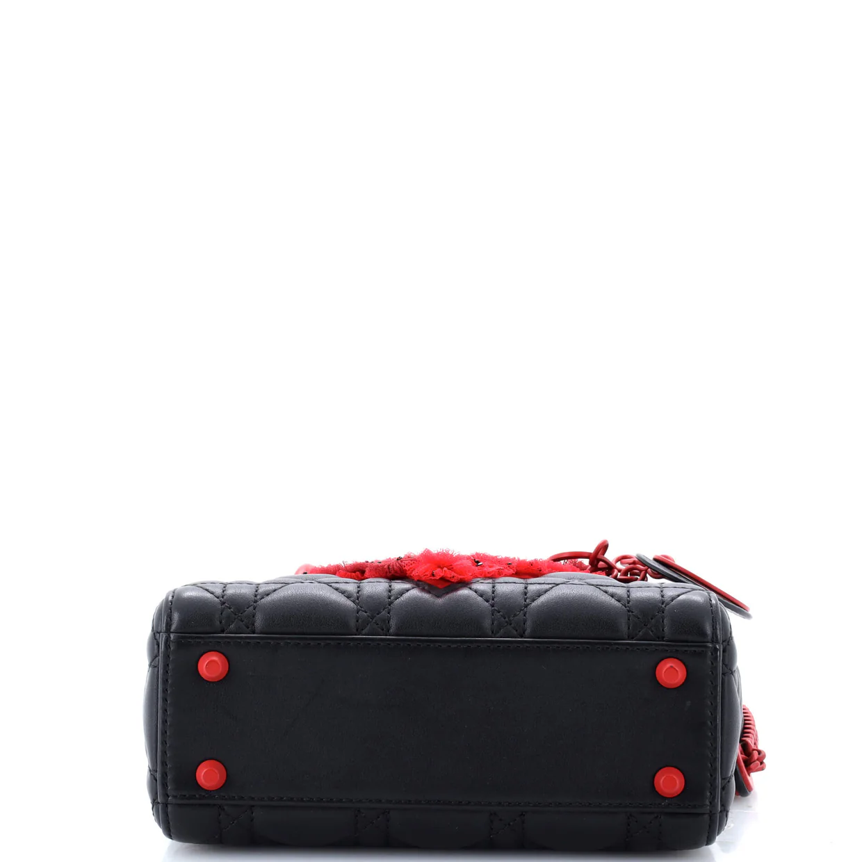 Tulle Heart Lady Dior Bag Cannage Quilt Calfskin Mini - Deep Luxury
