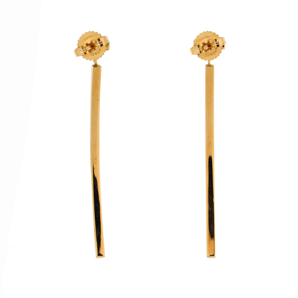 T Wire Bar Earrings 18K Yellow Gold - Deep Luxury