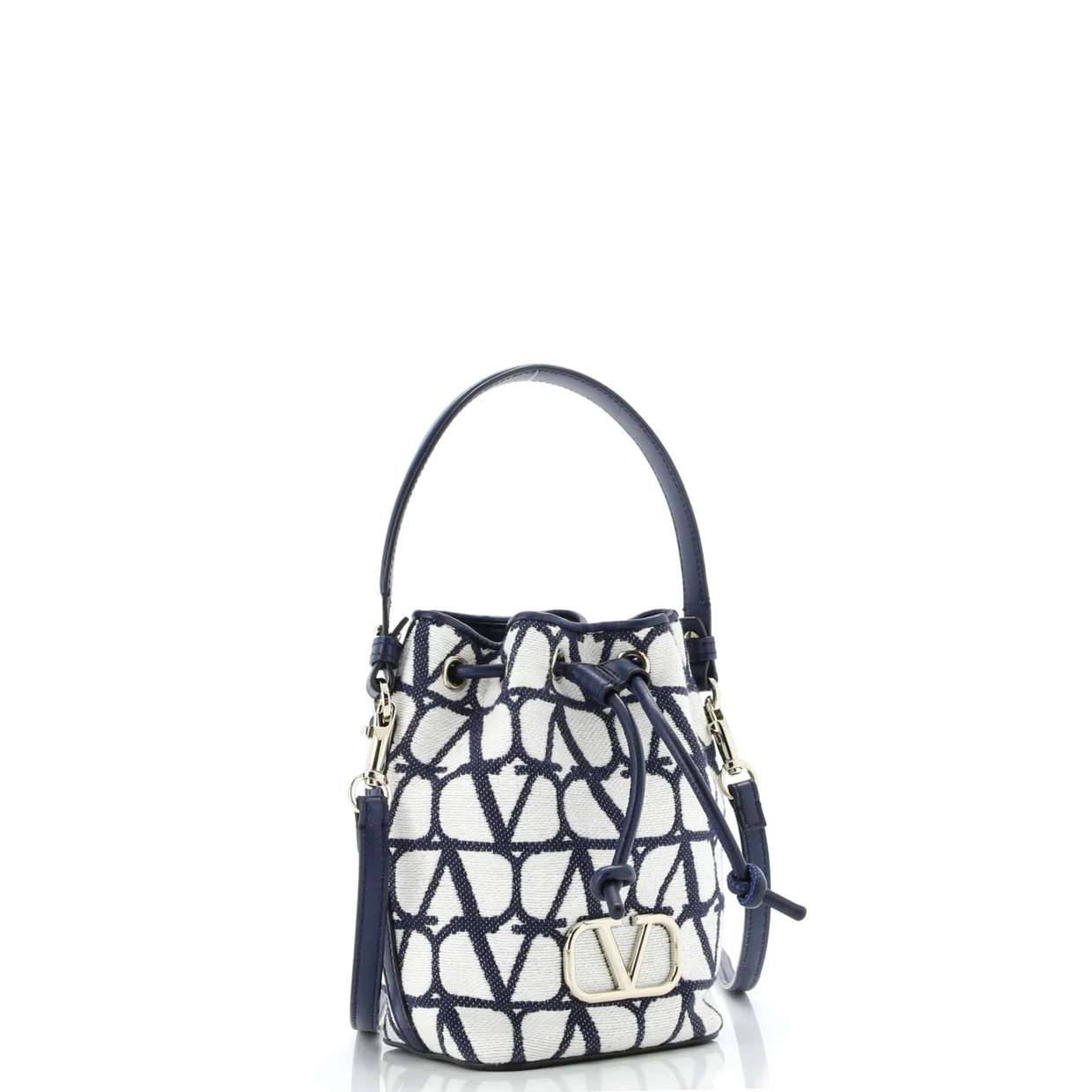 VLogo Signature Bucket Bag Toile Iconograph Fabric Mini - Deep Luxury