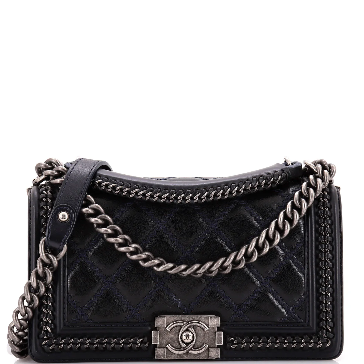 Paris-Salzburg Chain Handle Boy Flap Bag Quilted Lambskin Old Medium - Deep Luxury