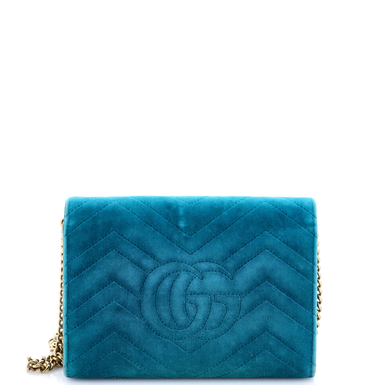 GG Marmont Chain Wallet Matelasse Velvet Mini - Deep Luxury