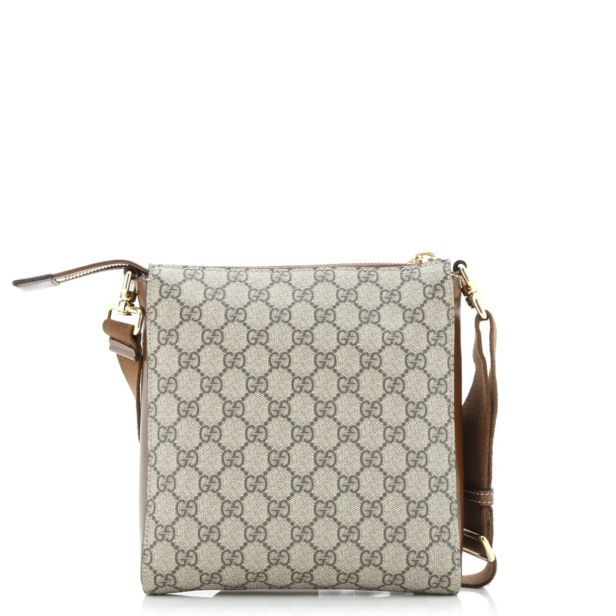 Interlocking G Patch Zip Messenger Bag GG Coated Canvas Small - Deep Luxury