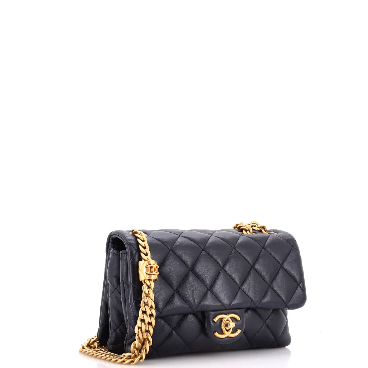 All Slide Long Flap Bag Quilted Lambskin Small - Deep Luxury