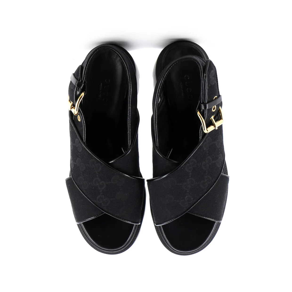 Women's Lug Sole Platform Slingback Sandals GG Canvas - Deep Luxury