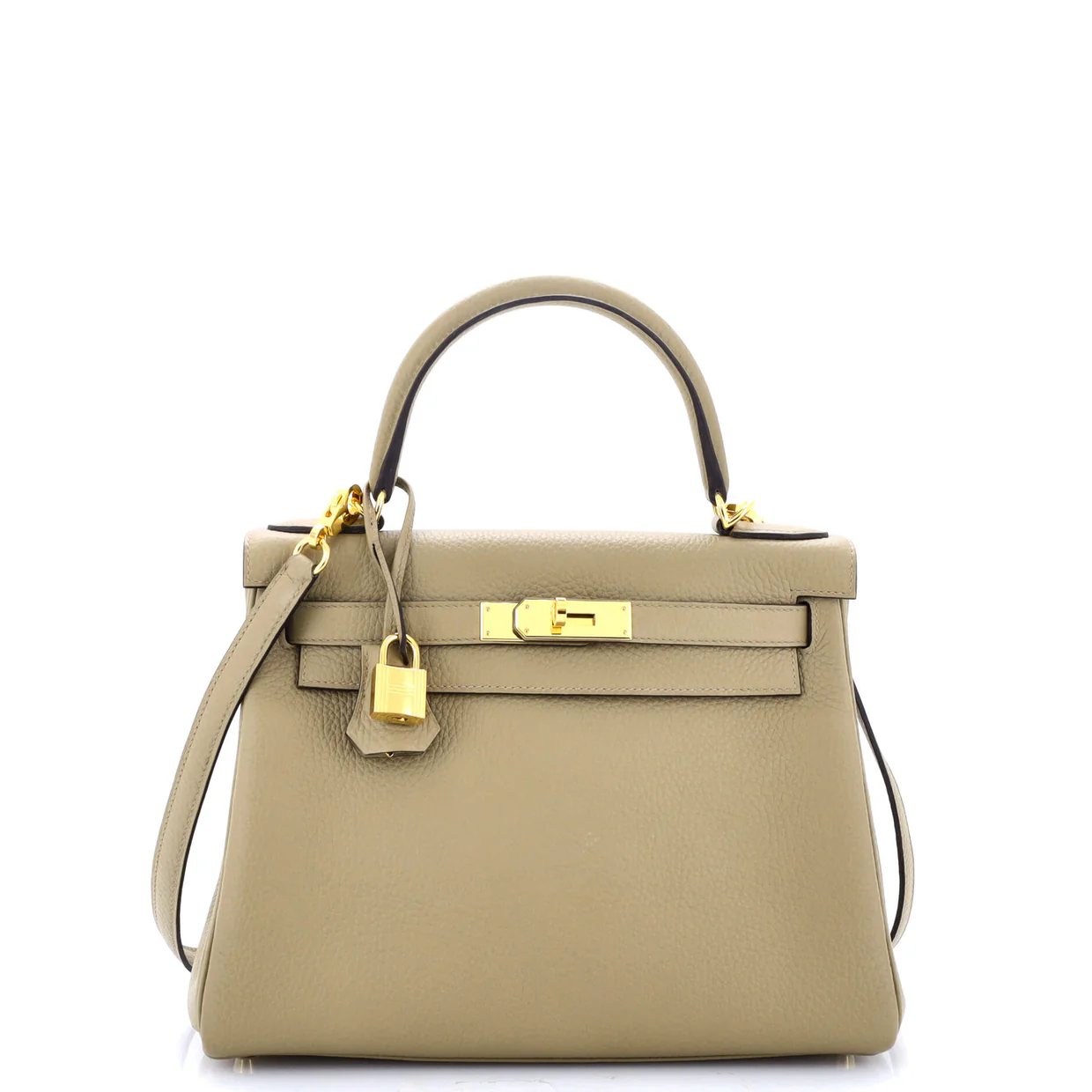 Kelly Handbag Light Clemence with Gold Hardware 28 - Deep Luxury