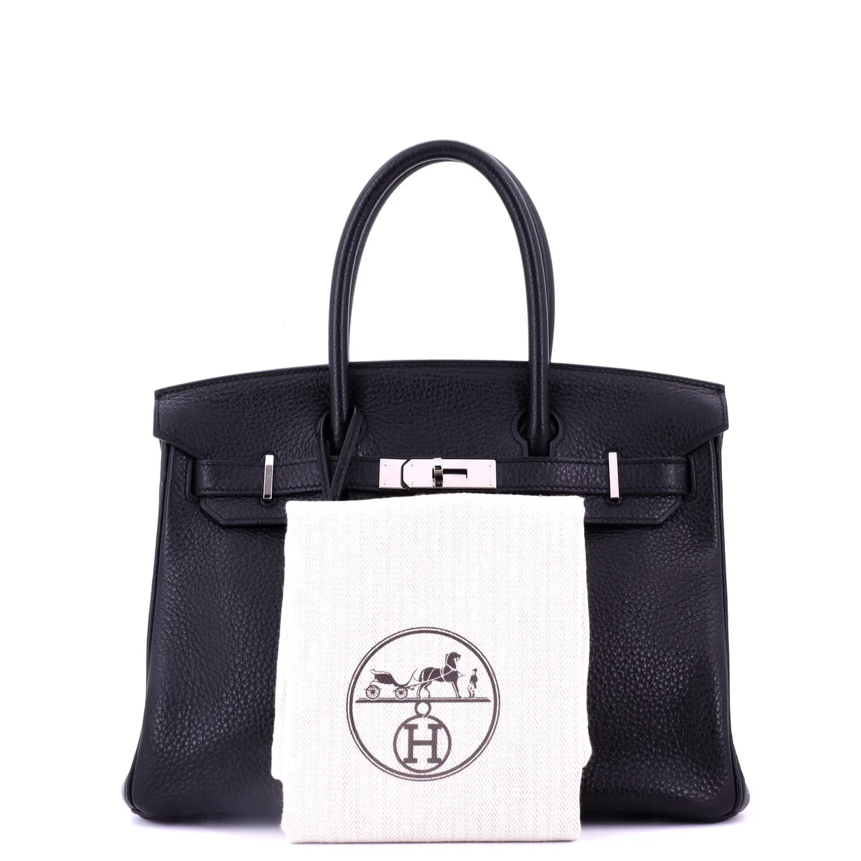Birkin Handbag Noir Togo with Palladium Hardware 30 - Deep Luxury