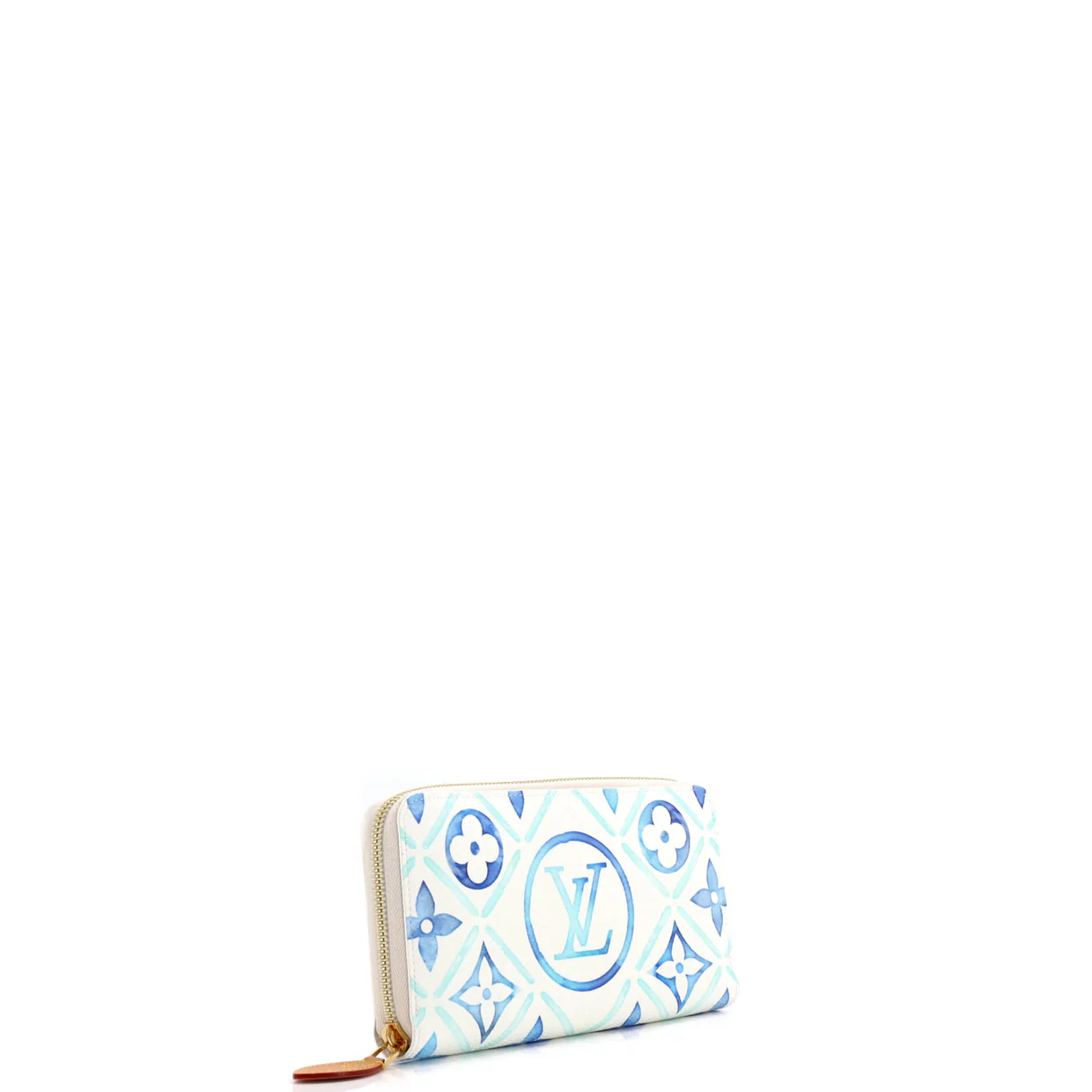 Zippy Wallet By The Pool Monogram Tile Canvas - Deep Luxury